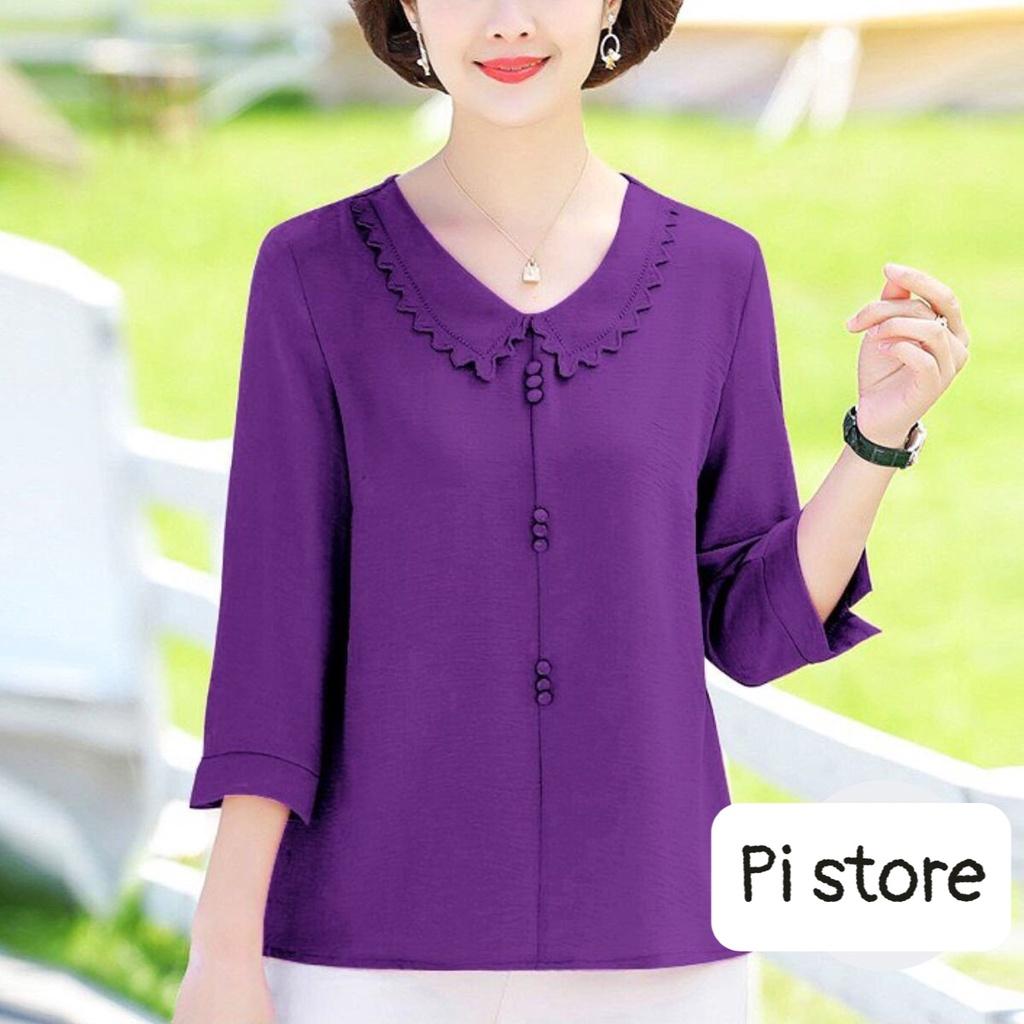 ️Có Big Size️ Áo Sơ Mi Trung Niên Cho Mẹ, Áo Trung Niên Nữ Cho Mẹ Kiểu Dáng Trẻ Trung, Sang Trọng