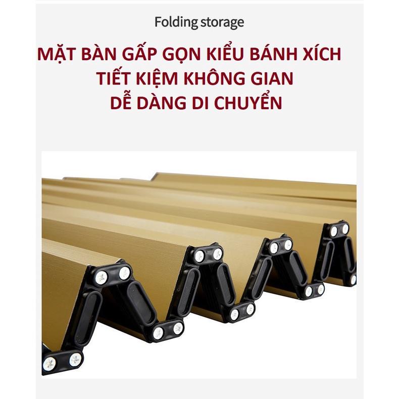 Bàn gấp gọn dã ngoại, Bàn Gấp Mặt Kim Loại Cỡ Lớn - Có thể xếp gọn đi cắm trại, dã ngoại Tặng Túi Đựng , Đồ Cắm Trại.