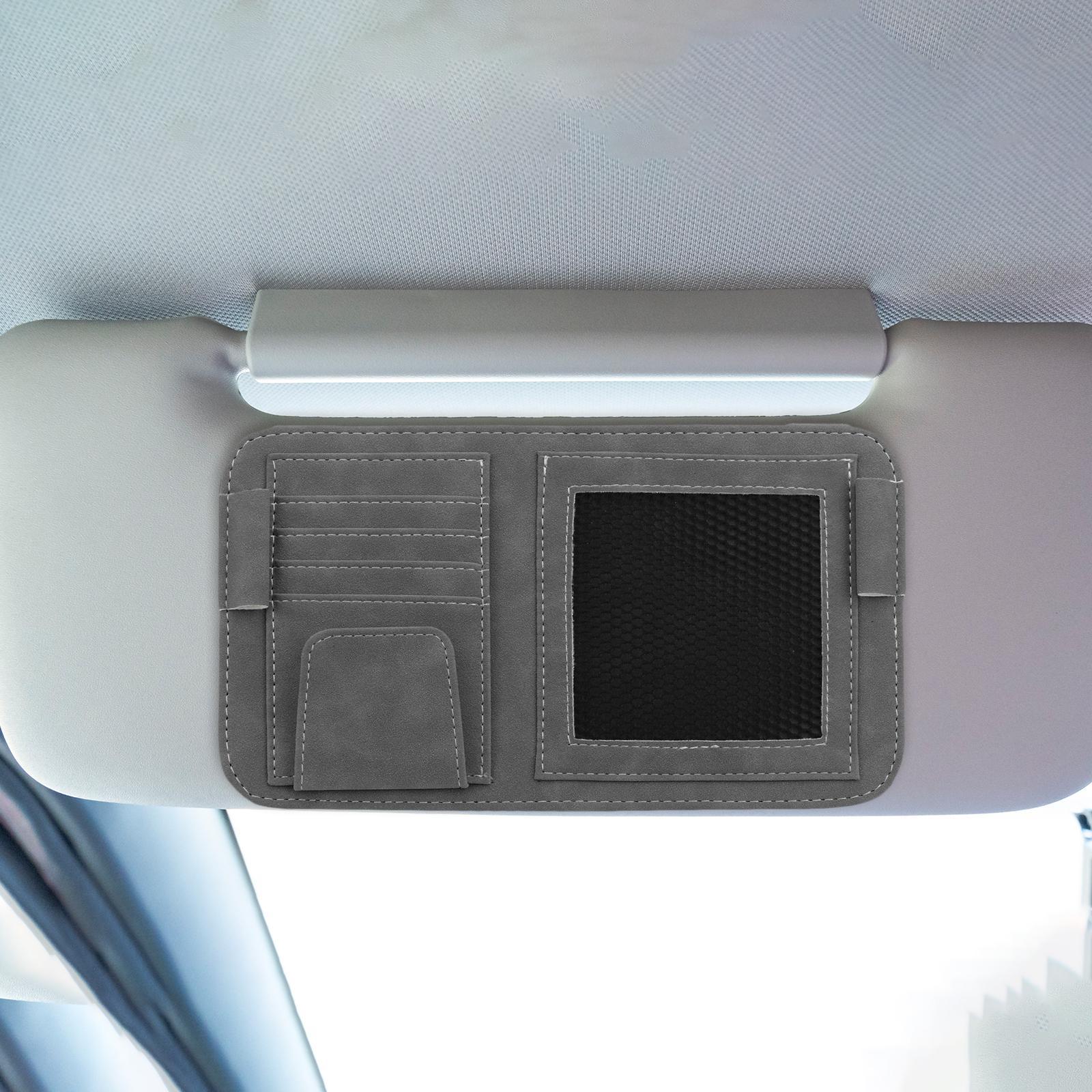 Car Sun Visor Organizer Sun Visor Pouch Multifunctional Storage Pocket Visor Storage Bag for Storing Cards SUV Truck Men Women