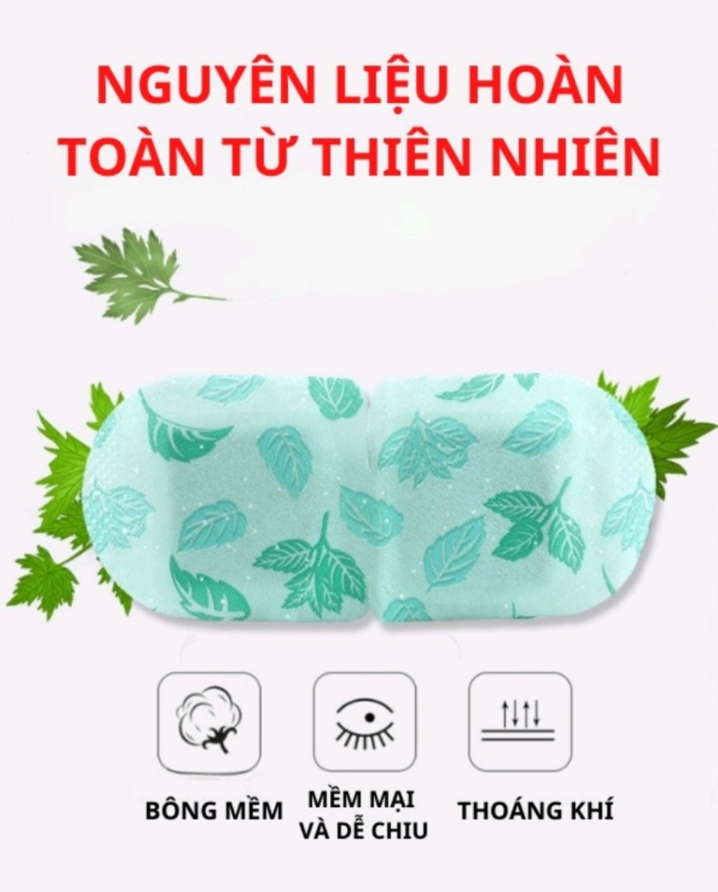 Mặt nạ xông hơi nóng cho vùng mắt Túi chườm thư giãn mắt dùng một lần Miếng đắp mắt chứa tinh chất ngải cứu giúp giảm quầng thâm bọng mắt hạn chế khô mỏi mờ mắt