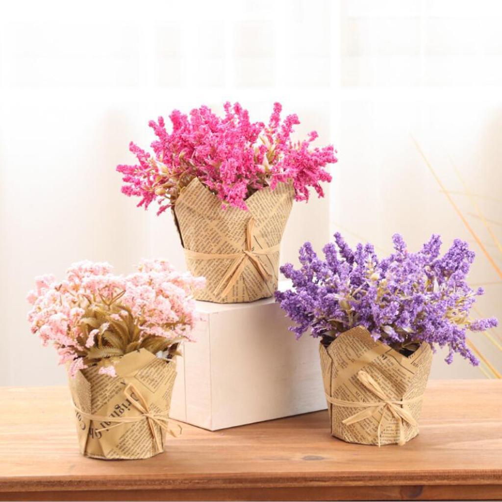 Artificial Lavender Gypsophila Home Decor Flower Fake Bouquet Pot Flower-02