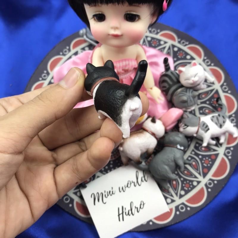 Combo mô hình bé mèo hoàng thượng tí hon mini cute mặt đánh yêu dành cho trang trí nhà búp bê Bb bjd tỉ lệ 1/8