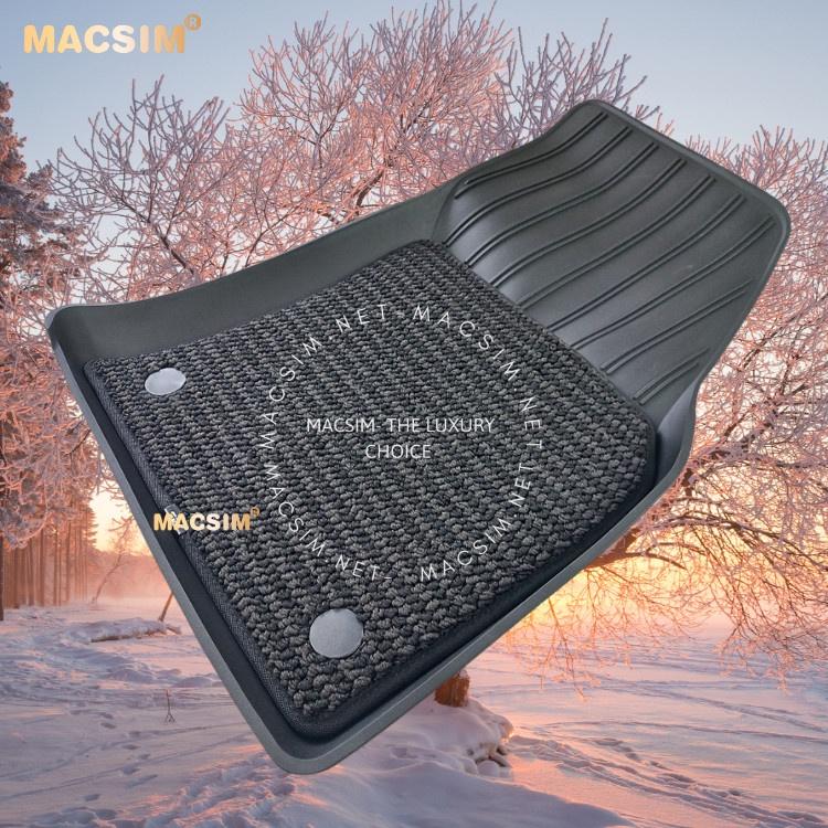 Thảm lót sàn 2 lớp xe ô tô VOLKSWAGEN TIGUAN L 2018- đến nay Nhãn hiệu Macsim 3W chất liệu nhựa TPE đúc khuôn cao cấp