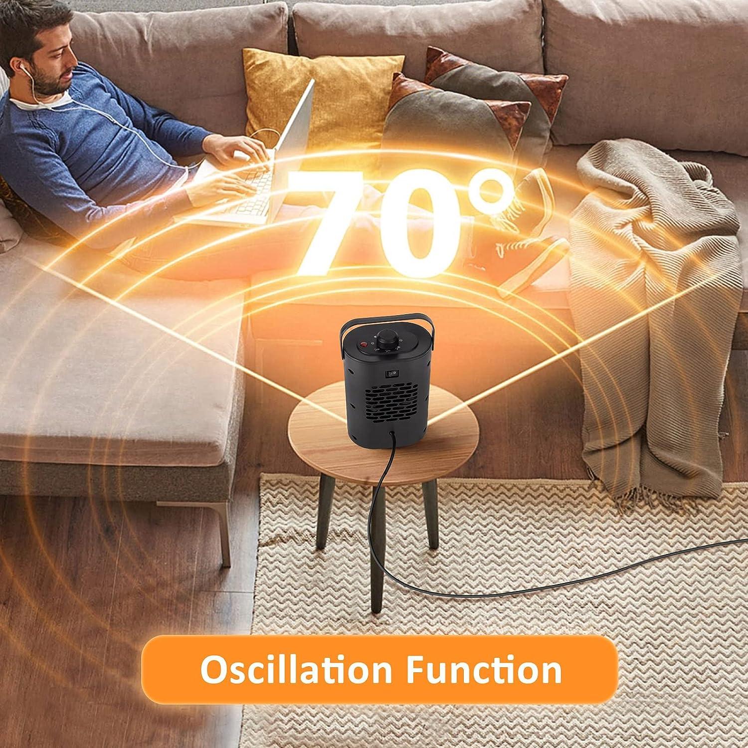 Máy sưởi không gian bằng điện mini Quạt sưởi tiết kiệm năng lượng bằng gốm, Máy sưởi không gian di động cho phòng tắm, văn phòng, phòng khách