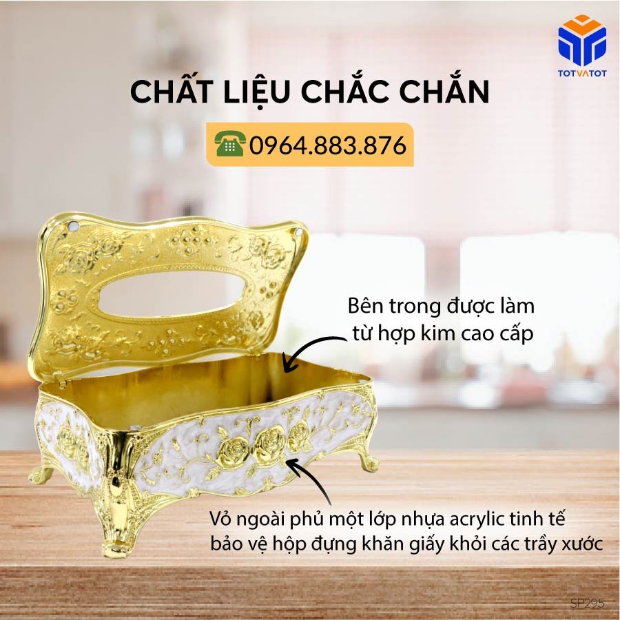 Hộp đựng giấy ăn chất liệu hợp kim