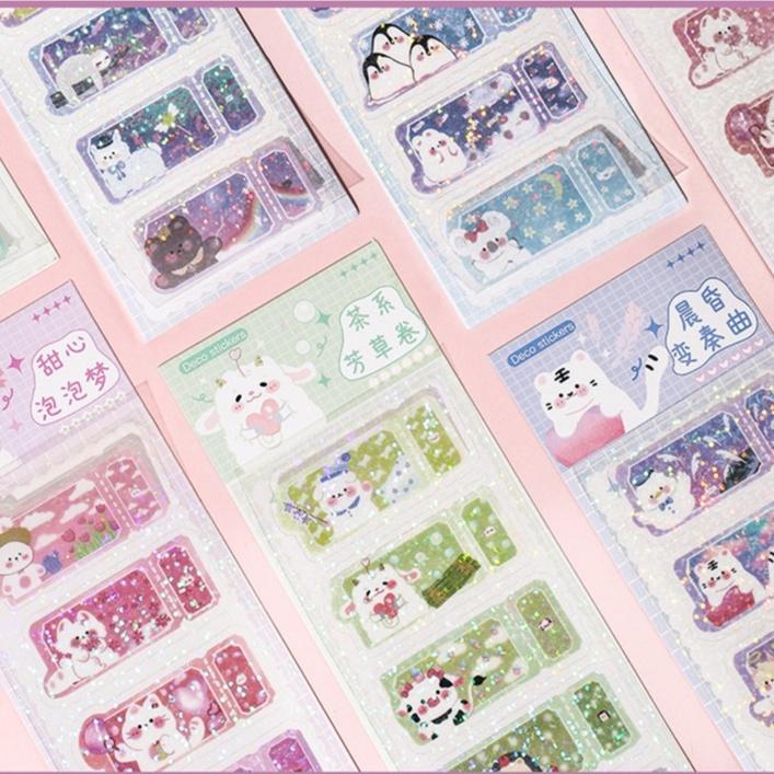 Miếng dán trang trí sổ tay hình động vật hoạt hình nhật bản sáng tạo