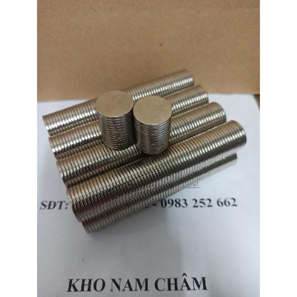 Nam châm viên phi 20x2 mm lực hút mạnh, Dùng làm nắp hộp carton, làm túi xách