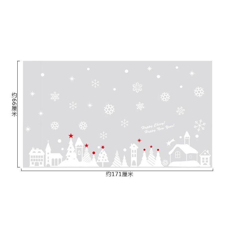 Decal trang trí noel thành phố tuyết
