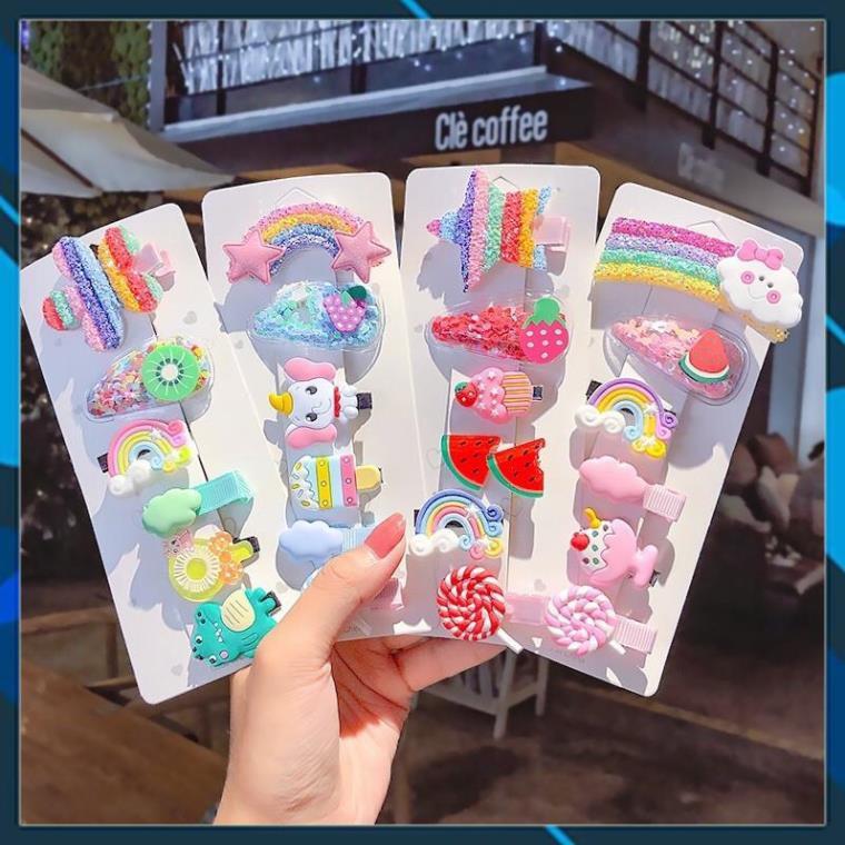(SPNEW) Set kẹp tóc 6 chiếc phong cách Hàn quốc MS6 cho bé gái