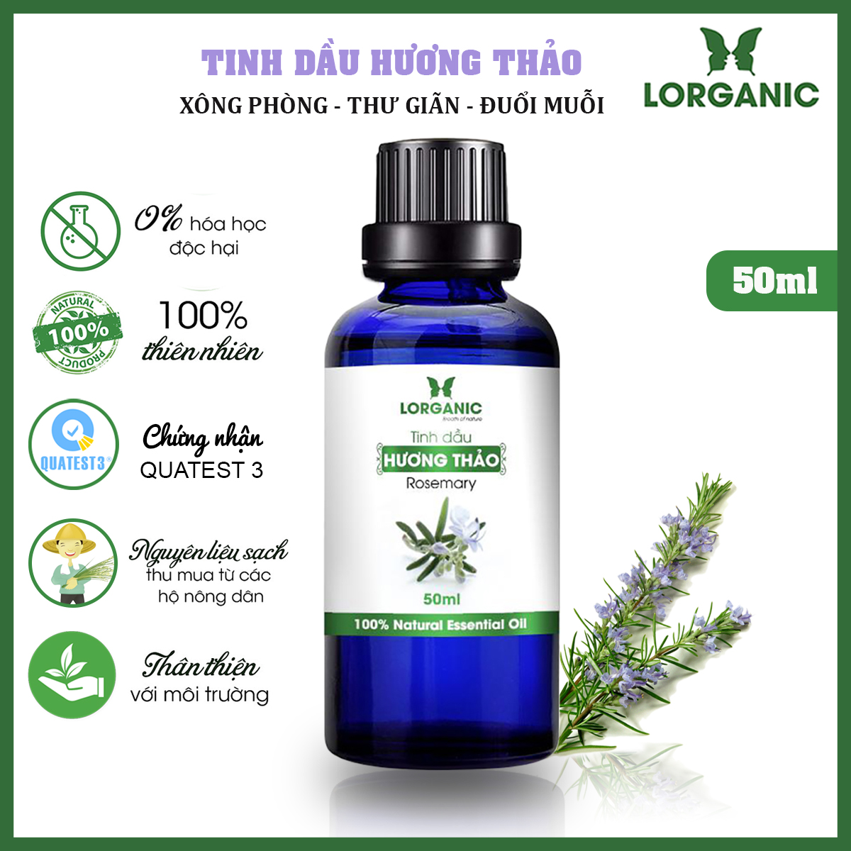 Tinh Dầu Hương Thảo Lorganic (50ml)