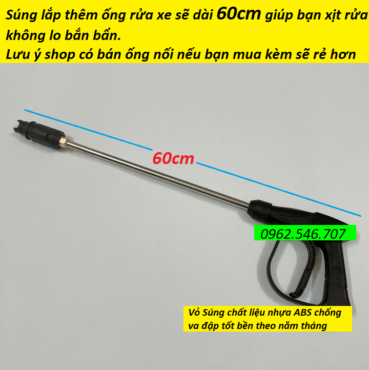 Súng xịt rửa xe loại tốt - súng rửa xe ren ngoài 14mm,22mm cho máy xịt áp lực cao