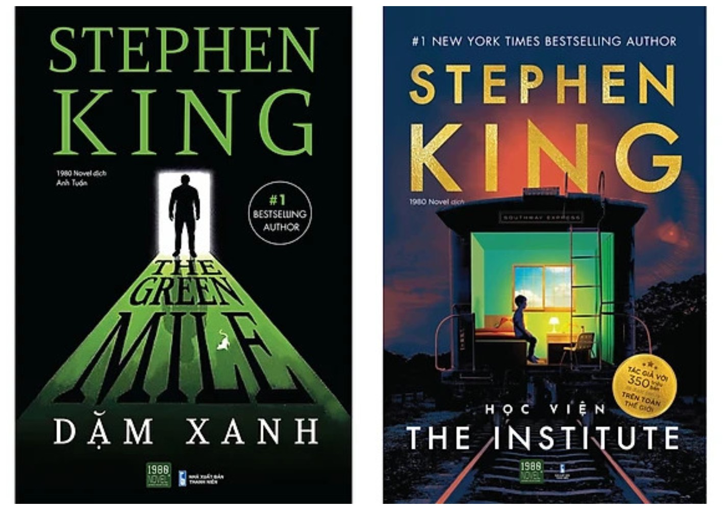 Combo 2Q truyện trinh thám của Stephen King: Dặm Xanh + Học Viện - The Institute (Top truyện bán chạy)