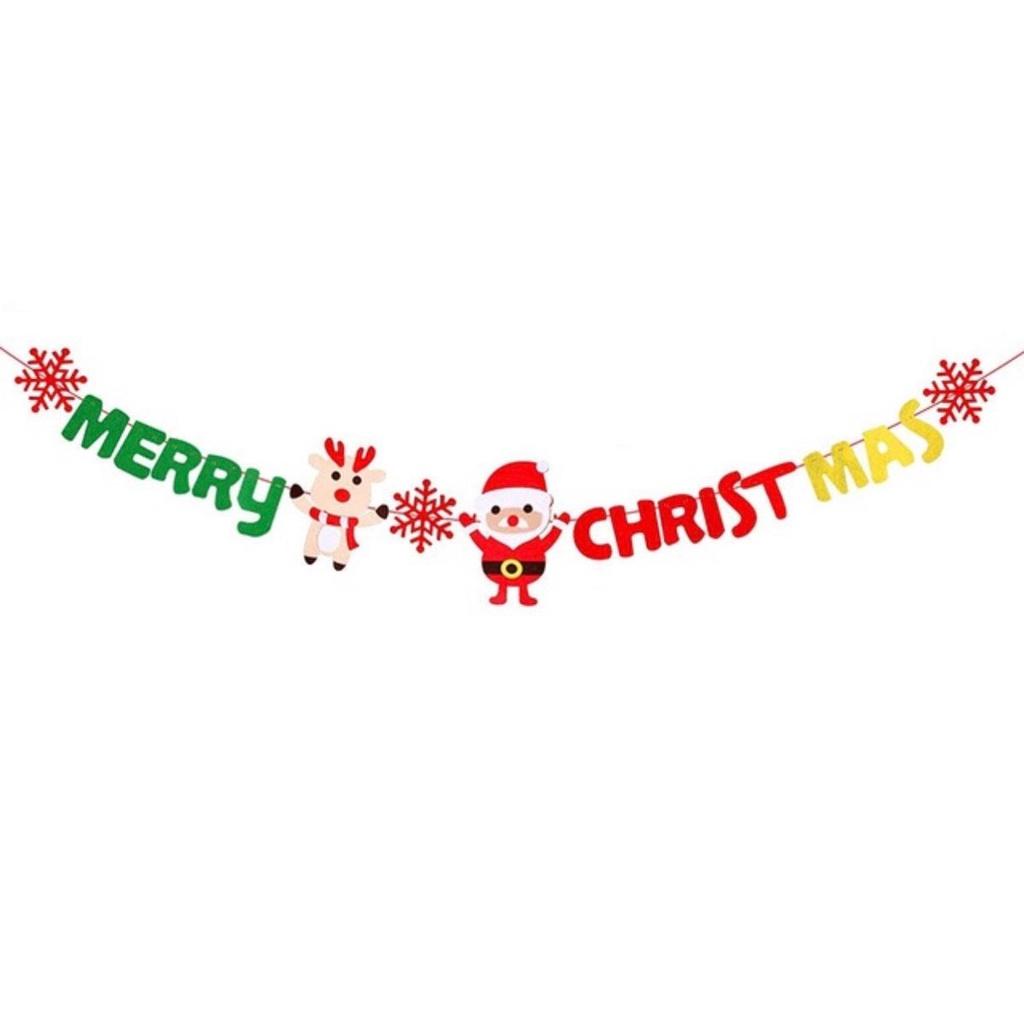 DÂY CỜ GIẤY TREO CHỮ MERRY CHRISTMAS PHỤ KIỆN TREO TRANG TRÍ NOEL NGÀY LỄ GIÁNG SINH