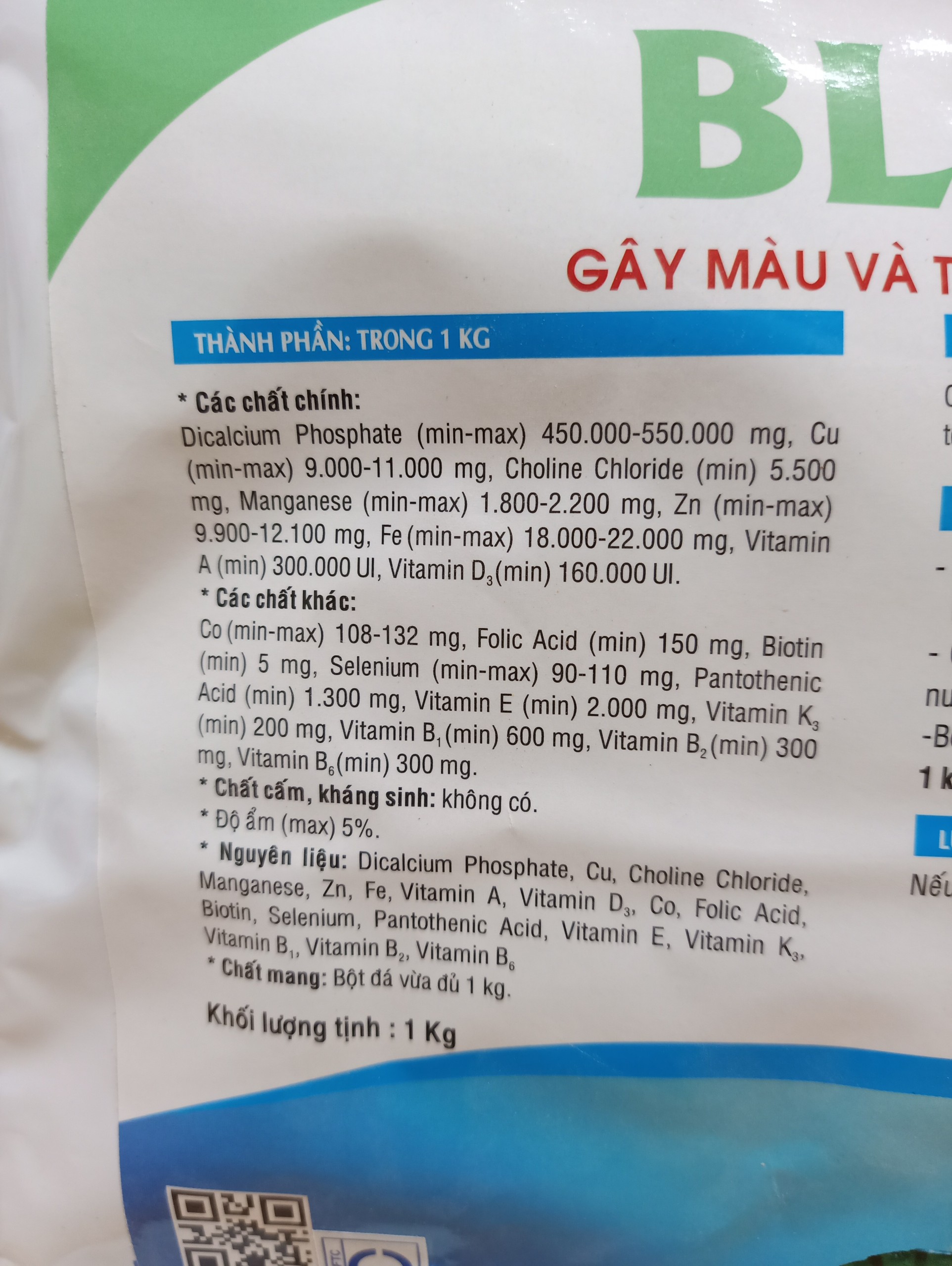 Bluemix – Gây màu Và Tạo Nguồn Thức Ăn Tự Nhiên Cho Tôm - Gói 1kg
