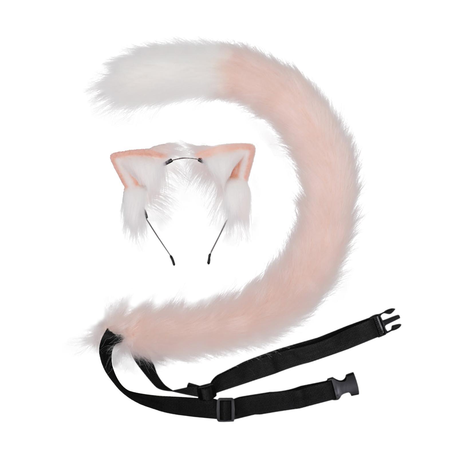 And Tail Set Accessories for Cosplay Dress up Stage Shows Pink