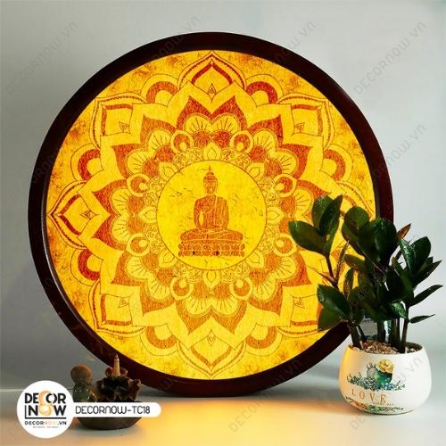 Đèn Hào Quang Phật In Tranh Trúc Chỉ DECORNOW 30,40 cm, Trang Trí Ban Thờ, Hào Quang Trúc Chỉ HOA SEN DCN-TC18