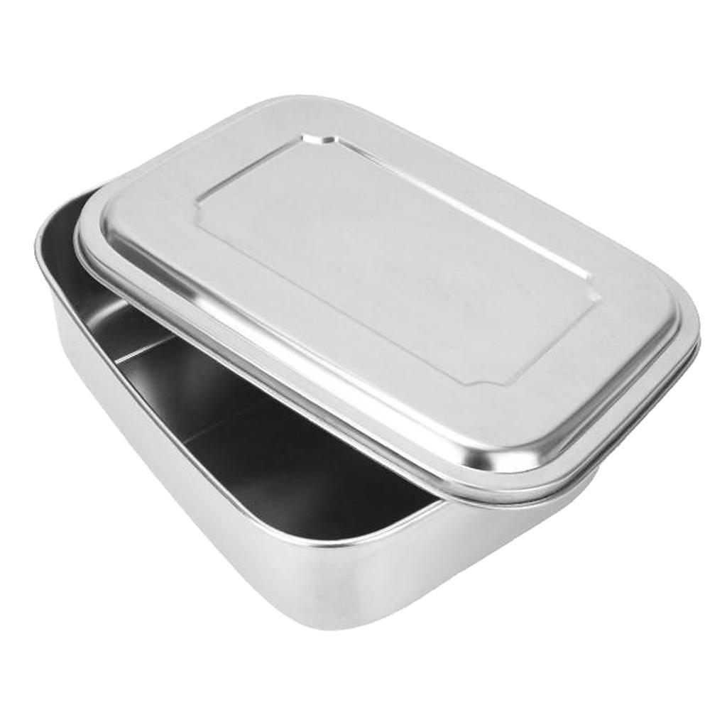 Portable Stainless Steel Bento Lunch Box Dinner Snacks Food Container