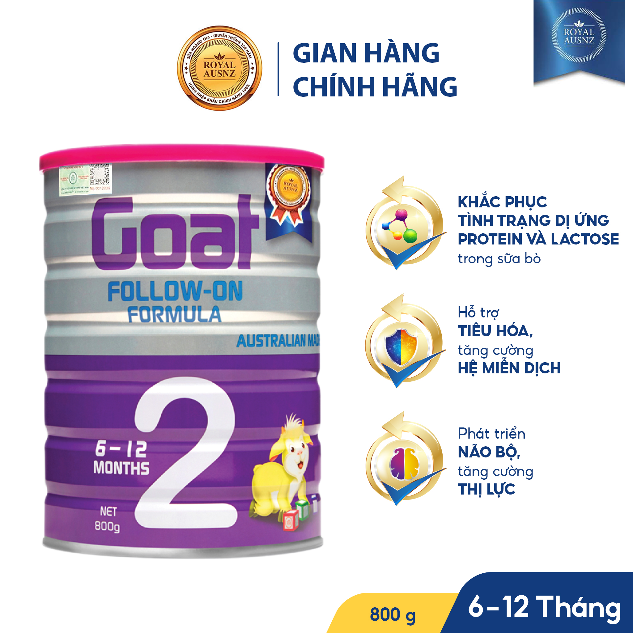 Sữa dê hoàng gia úc goat follow-on formula 2