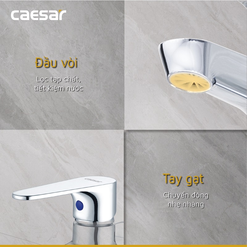 Vòi sen tắm lạnh gắn tường Caesar S063C tay dây sen xi