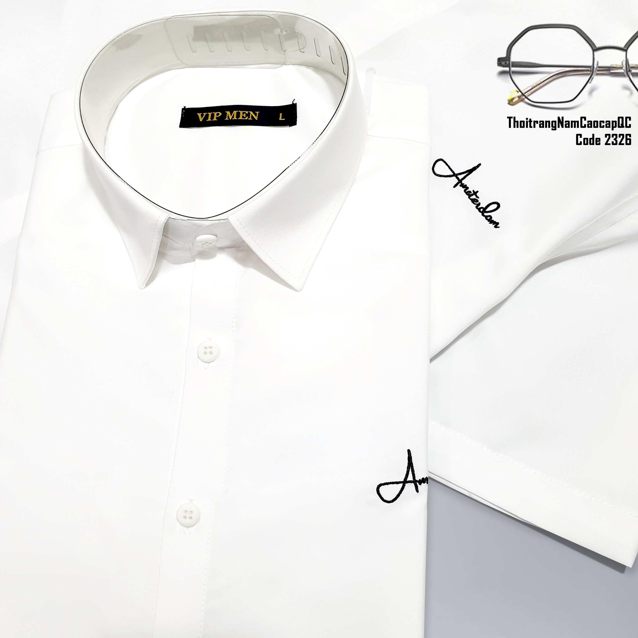 2326- Áo sơ mi nam tay dài màu trắng Form slimfit - Chất liệu kate lụa nhập khẩu, hàng xưởng Vinh Thiện Phát sản xuất chất lượng cao cấp, sỉ từ 10 cái