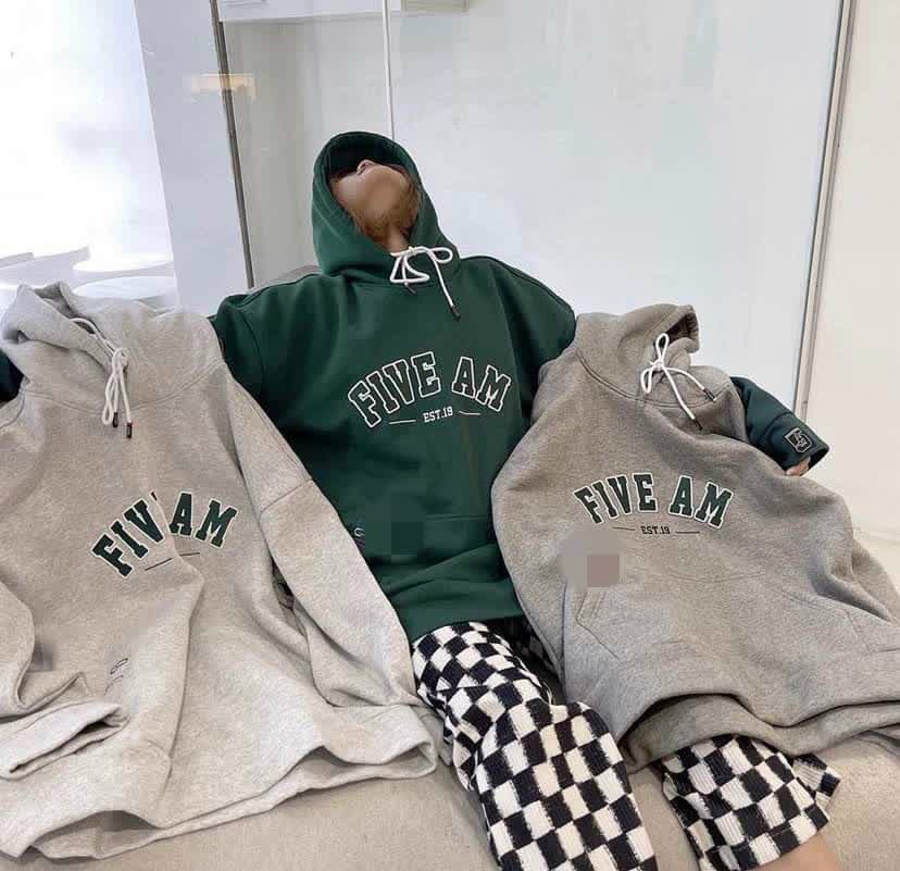 Áo Hoodie FIVEAM nỉ bông cho nam nữ, Áo Hoodie Nam Nữ from rộng unisex vải nỉ không xù lông kiểu dáng hàn quốc, áo khoác hoodie five am mủ to chống nắng tránh mưa nón 2 lớp rộng trùm qua đầu