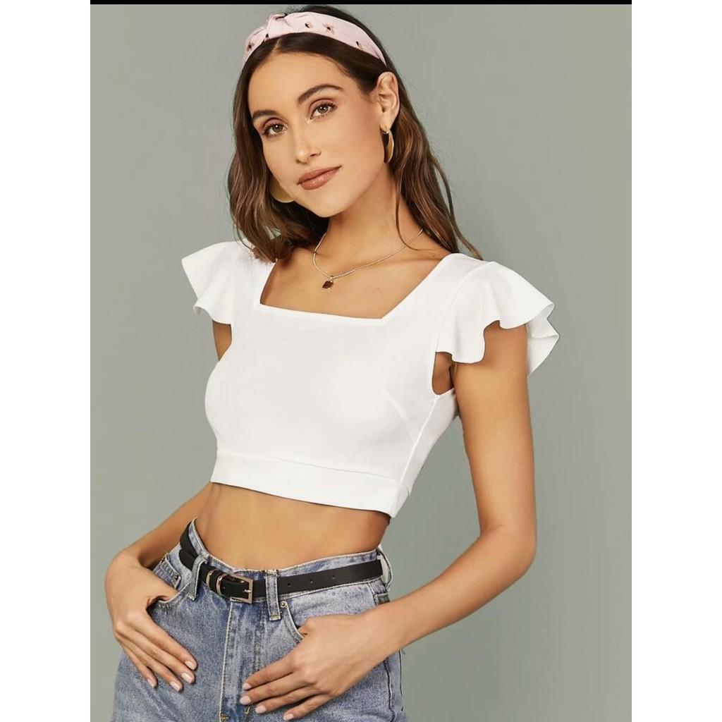 Áo croptop cánh tiên lưng trần