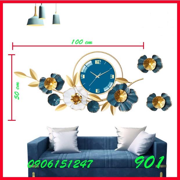 Đồng hồ treo tường trang trí decor 901 kích thước 100 x 50 cm