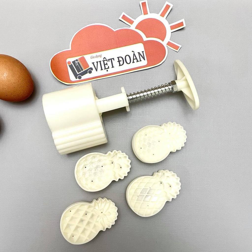 Khuôn Trung Thu 3D Siêu Sắc Nét - Hình QUẢ DỨA 4 mặt 50g , mẫu mới. Đồ Gia Dụng nhà bếp pha chế làm bánh nguyên liệu