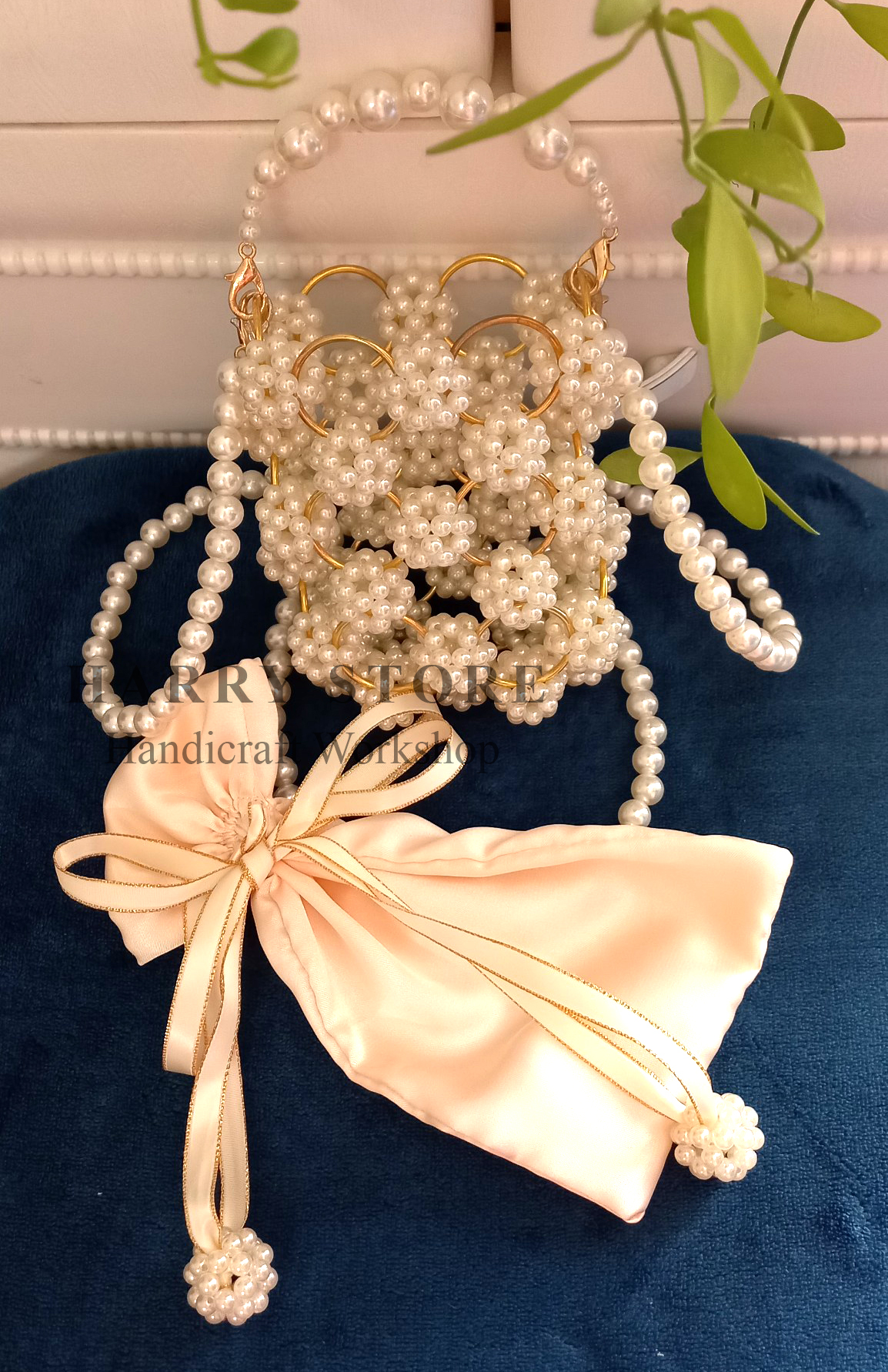 Túi handmade tự đan hạt ngọc trai HRRA-TT xu hướng thời trang kết hợp truyền thống và hiện đại