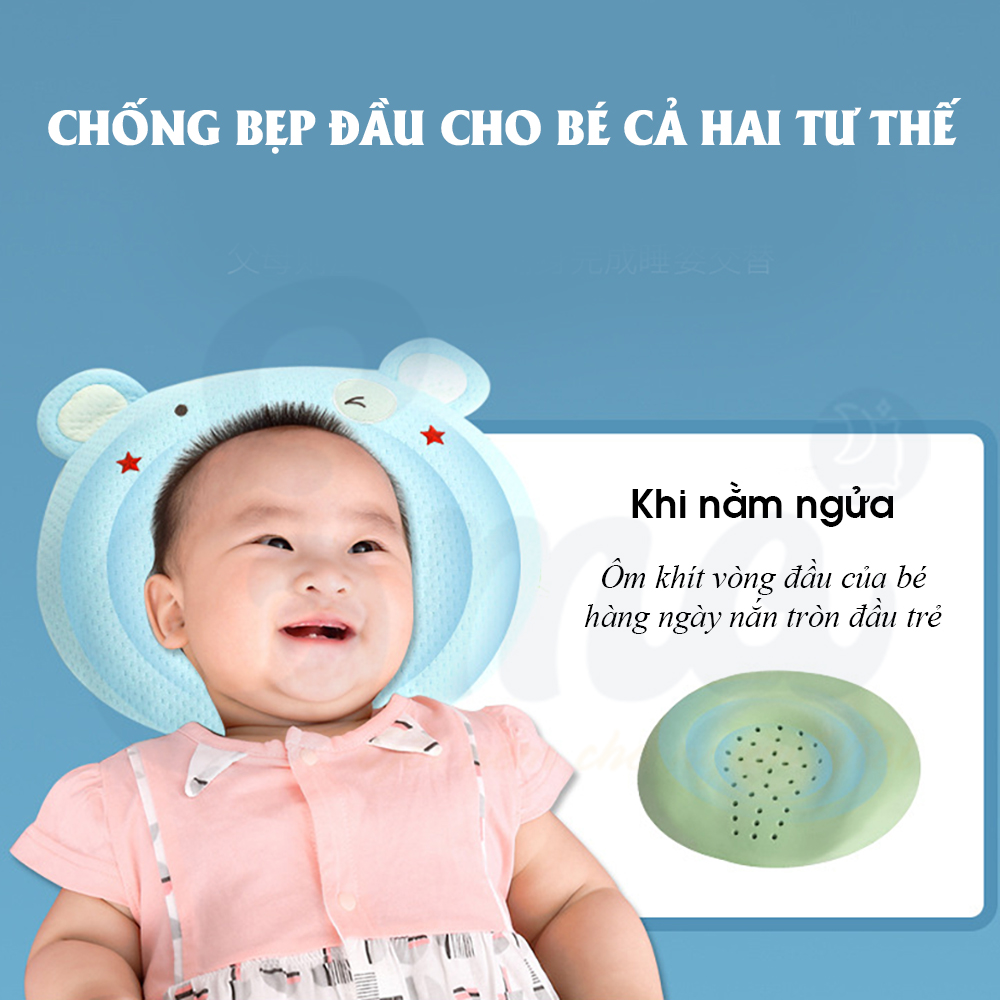 Gối chống bẹp đầu, méo đầu, định hình đầu cho trẻ sơ sinh thế hệ 3 - Thương hiệu EMA