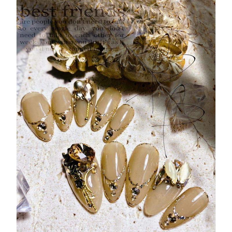 Charm thanh bạc và mix size thả,trang trí móng
