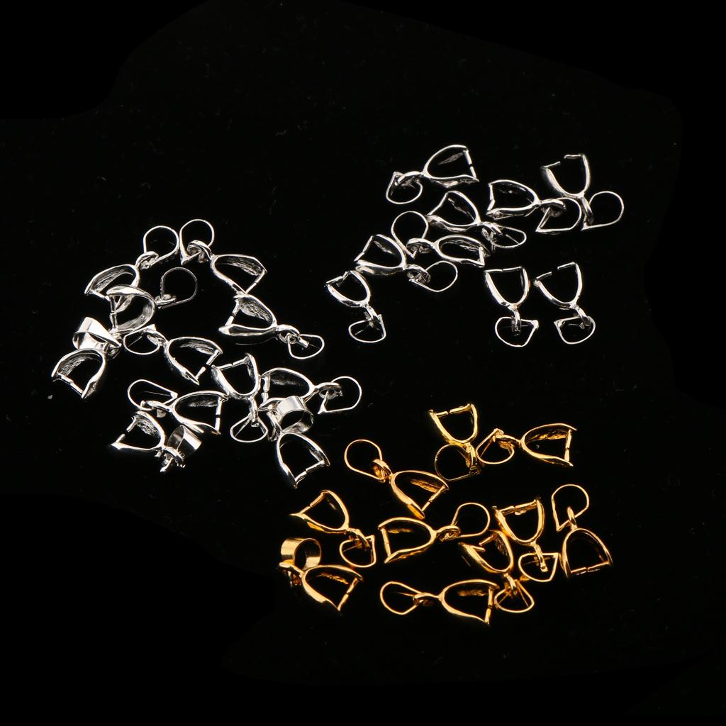 30pcs Pendant Clips Pendant Clasps Pinch Clip Bail Pendant Hooks Connector