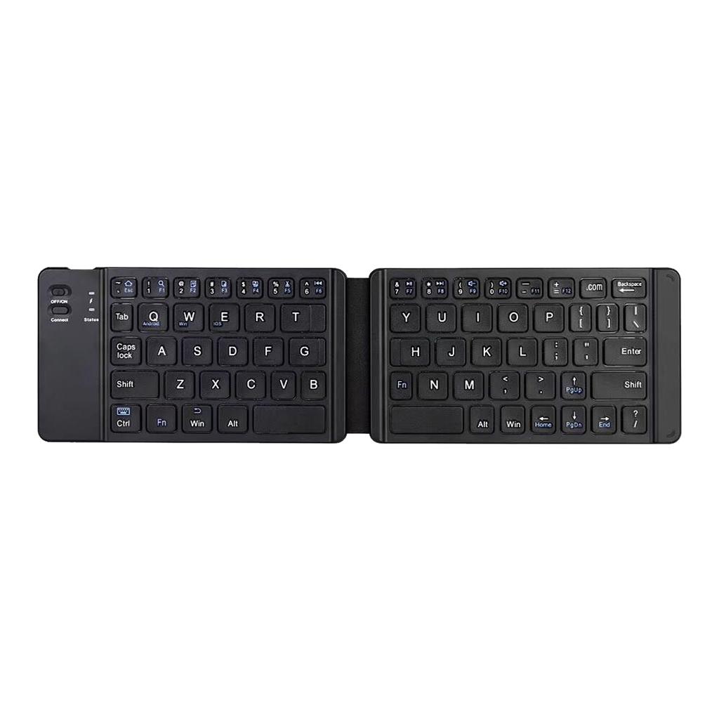 Foldable Bluetooth Keyboard, Ultra-Flat  BT Folding Keyboard with Quiet Touch Keys for Smartphones Tablets, Black