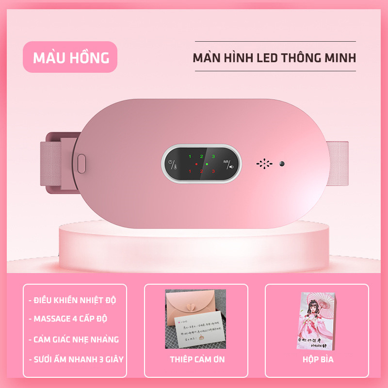 Máy Massage bụng kinh, Đai chườm bụng kinh giúp làm ấm, giảm đau bụng kinh nguyệt, làm ấm tử cung cho phái nữ đến kì
