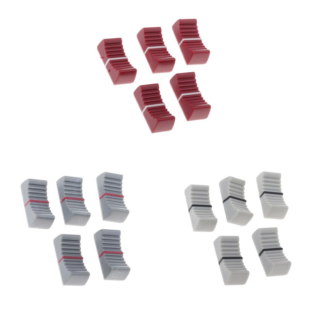 5Pcs/set Plastic Mixer Straight Sliding Potentiometer Knob Cap Fader Cap