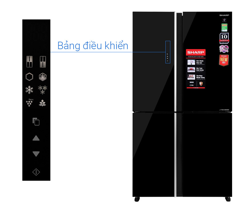 Tủ Lạnh Sharp Inverter 525 lít SJ-FXP600VG-BK - Hàng Chính Hãng - Chỉ Giao Hà Nội