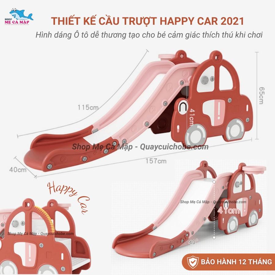 Cầu trượt cho bé Happy Car 2021, họa tiết ngộ nghĩnh, cầu trượt cho bé trai và bé gái