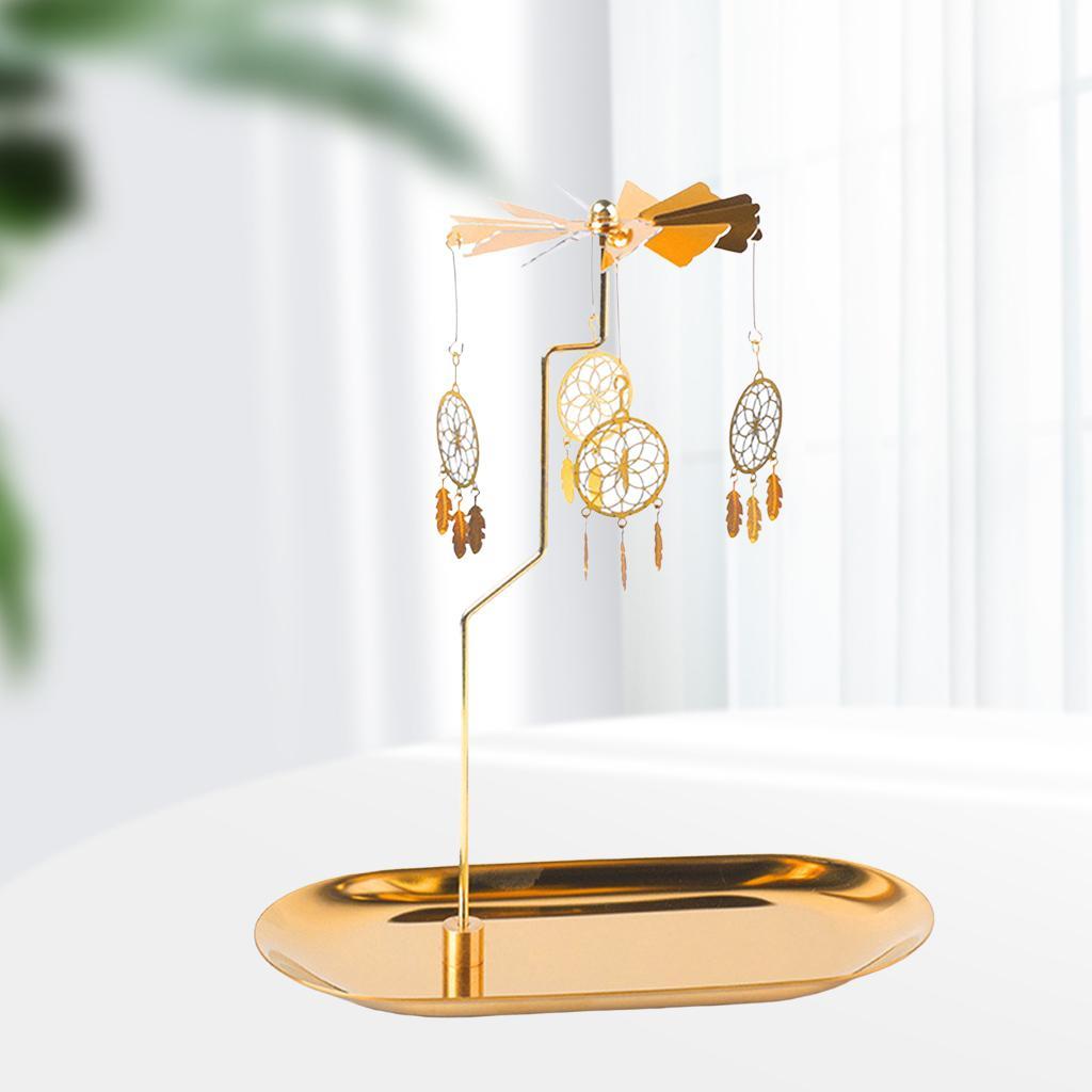 2x Golden Candle Holders Plate Home Candlesticks for Decorative