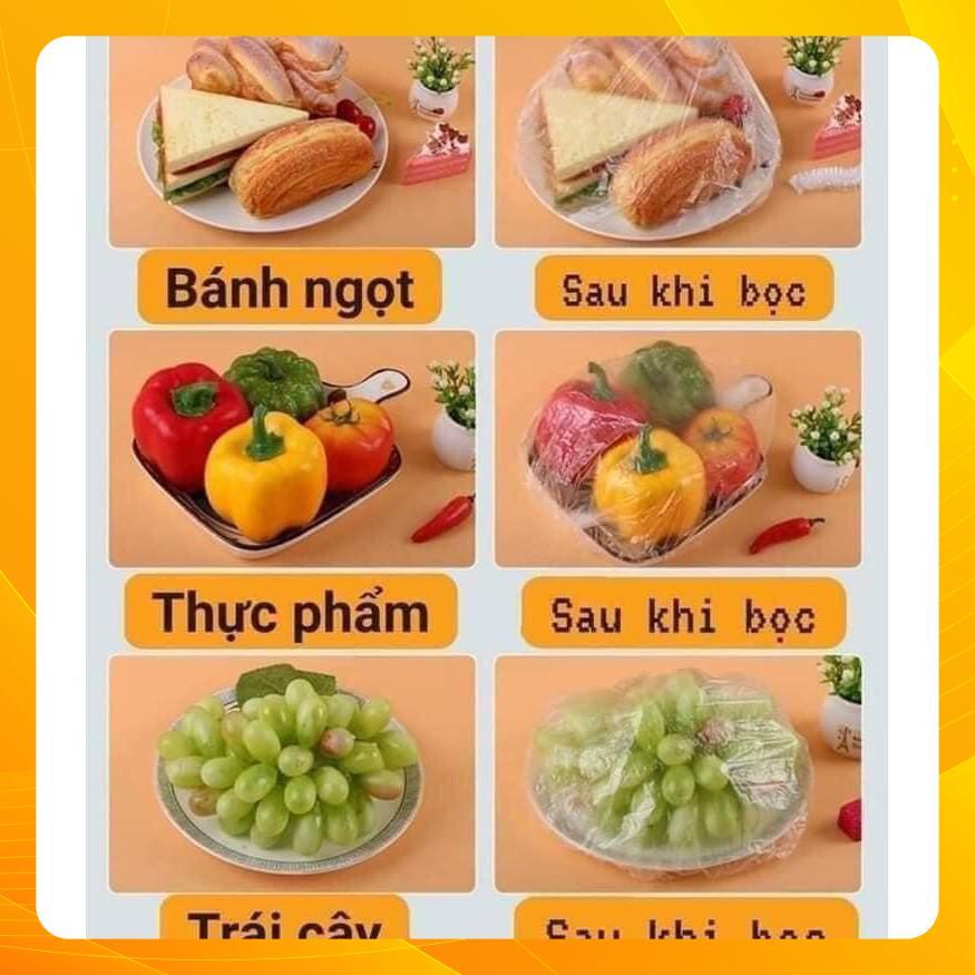 Túi Bọc Thực Phẩm Gấu Đa Năng Tiện Lợi - Set 100 Màng Bọc Thực Phẩm Co Giãn Hình Gấu