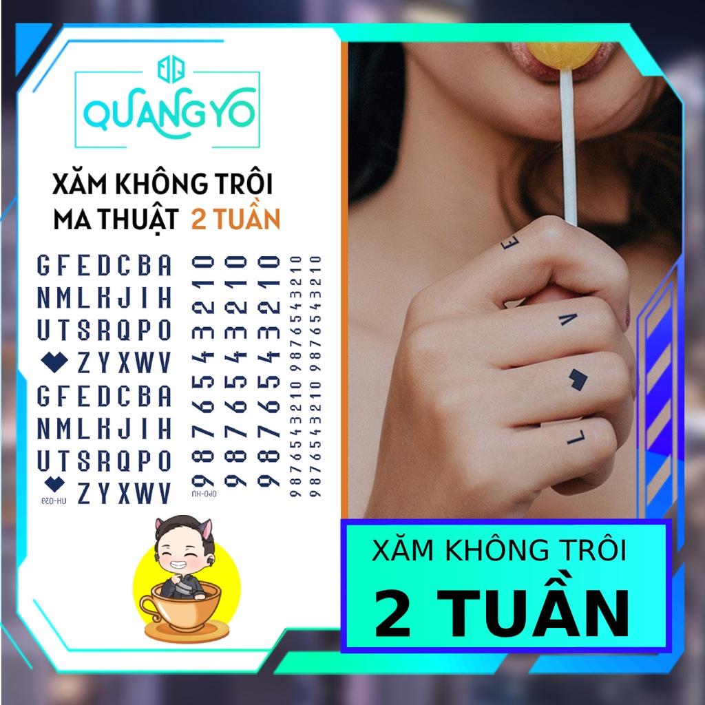 Set 2 hình xăm không trôi gồm 1 bảng chữ cái và 1 bảng chữ số, Hình xăm ma thuật, Xăm giống Inkaholic