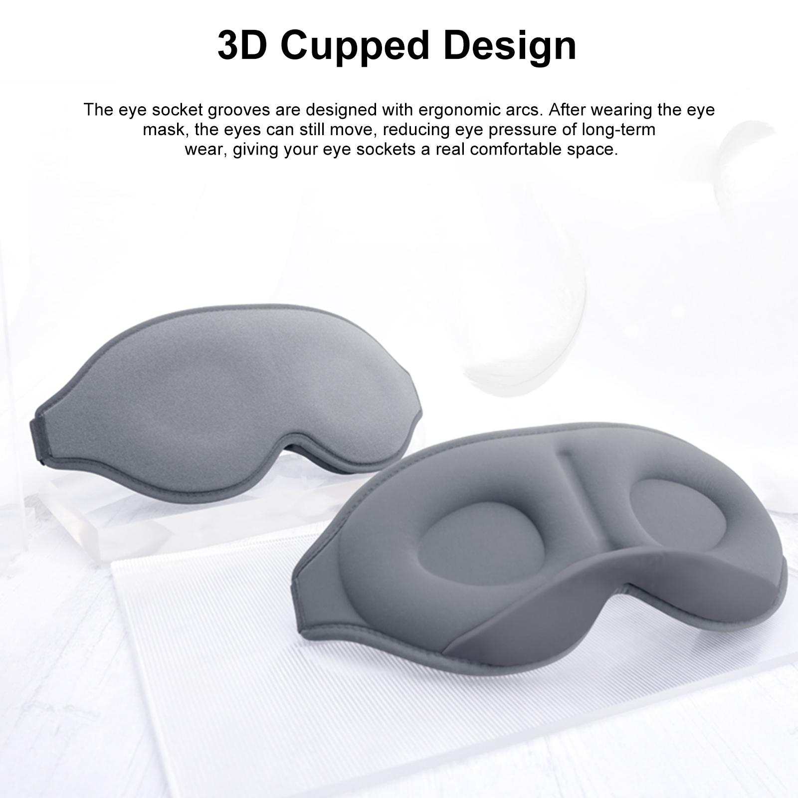 3D Sleep Mask Sleeping Eye Mask Light Blocking Sleep Masks for Women Men Skin-Friendly Breathable Blindfold Ice Silk Eye Mask
