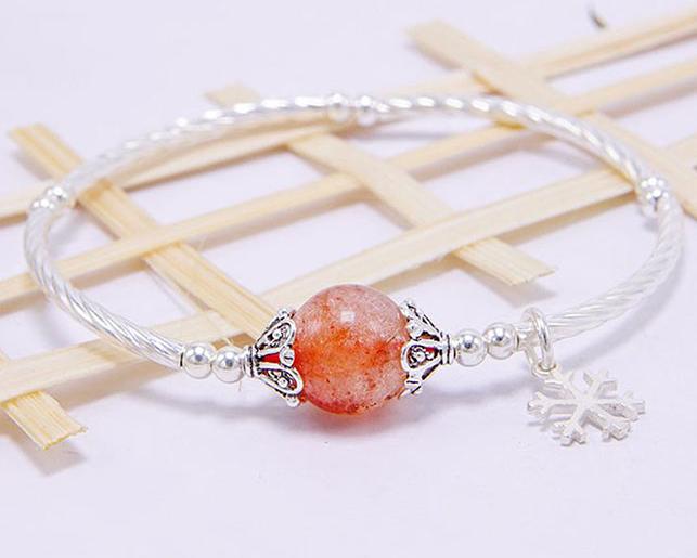 Vòng Tay Bạc Charm Thạch Anh Tím