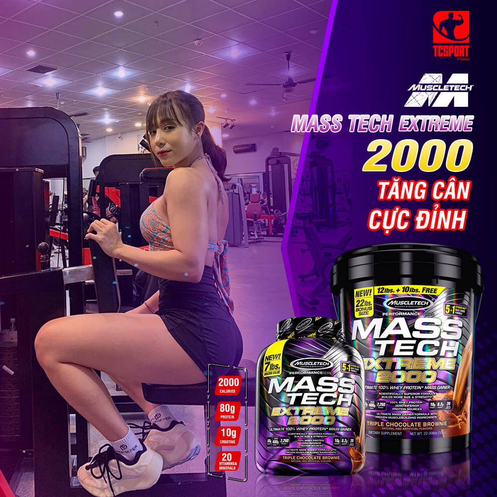 Sữa tăng cân Mass Tech Extreme 2000 22lbs (10kg) - Hàng chính hãng Muscletech USA