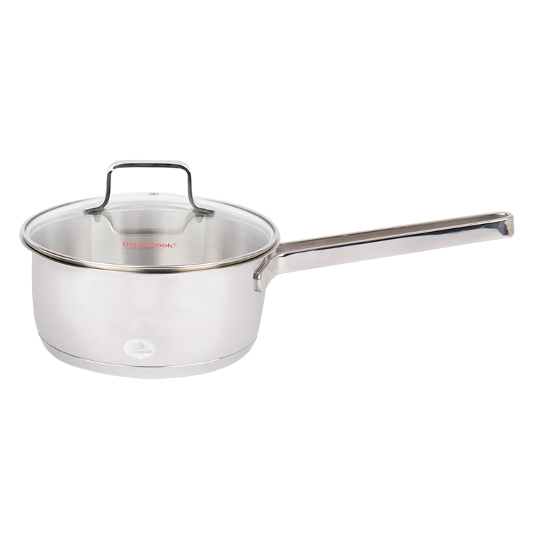 Quánh Inox Cao Cấp 3 Đáy nắp kiếng Happy Cook MilanX 16cm Q16-MLGX