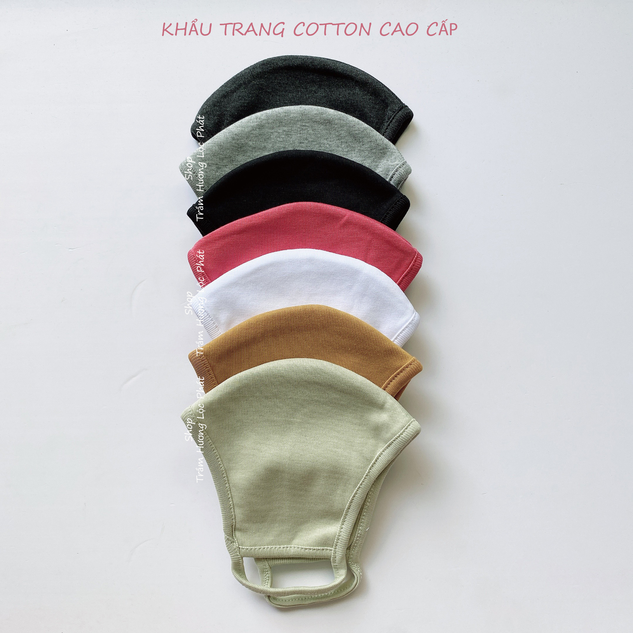 Khẩu Trang Vải Nam Nữ Khẩu Trang Màu Đen Cotton Nhật Cao Cấp Chống Nắng Combo 5 Cái