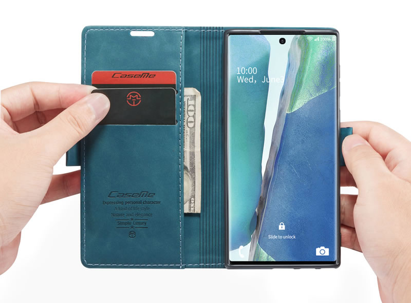 Bao da cao cấp dành cho SamSung Galaxy Note 20 Ultra dạng ví chính hãng Caseme  - Hàng Nhập Khẩu