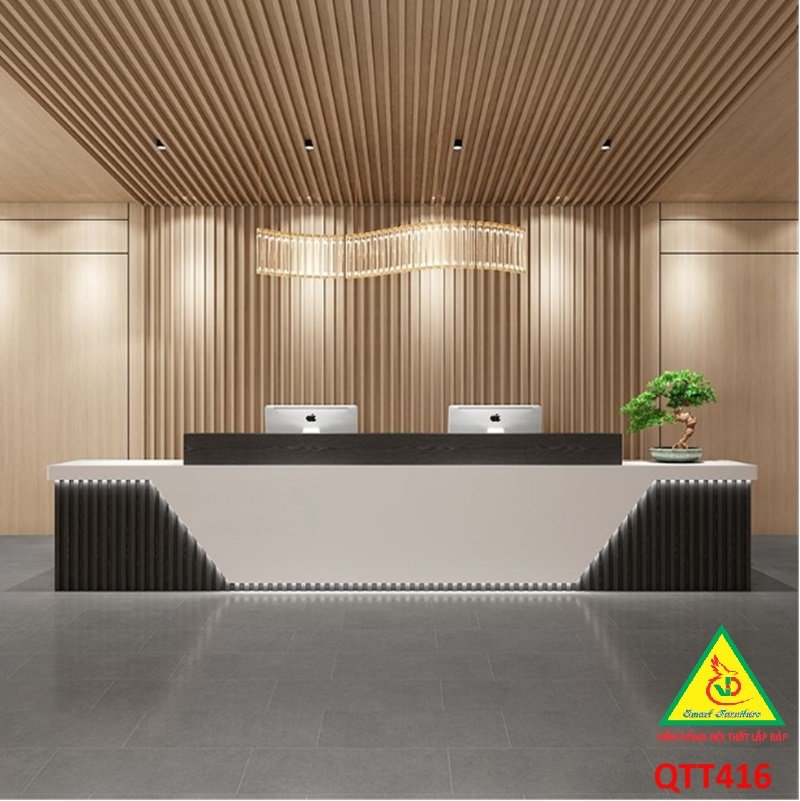 QUẦY LỄ TÂN, QUẦY TIẾP TÂN, QUẦY TÍNH TIỀN, QUẦY THU NGÂN QTT416 ( không đèn ) - Nội thất lắp ráp Viễn Đông Adv