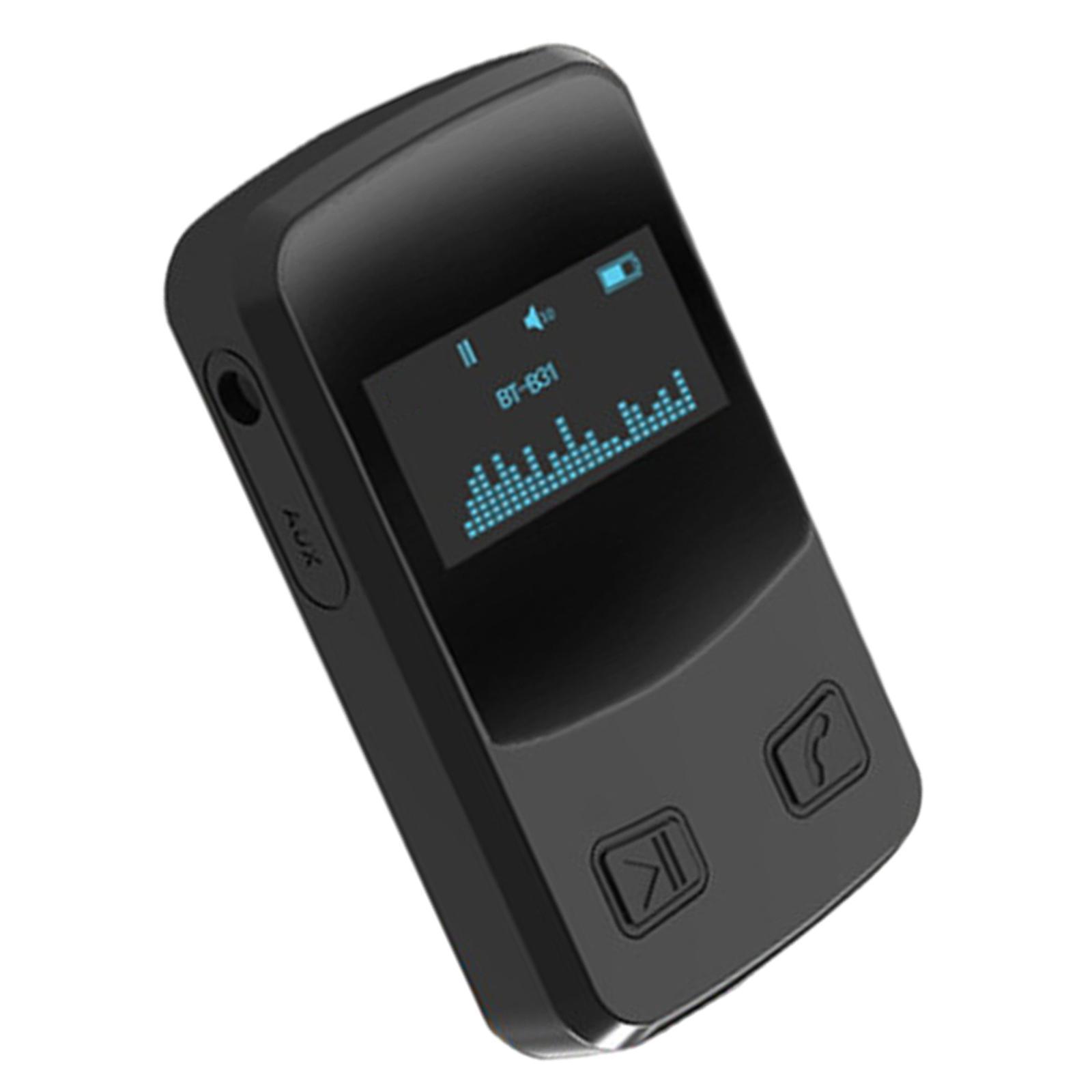 OLED Bluetooth 5.0 Audio Transmitter Receiver Adapter 3.5mm Aux Hands-free