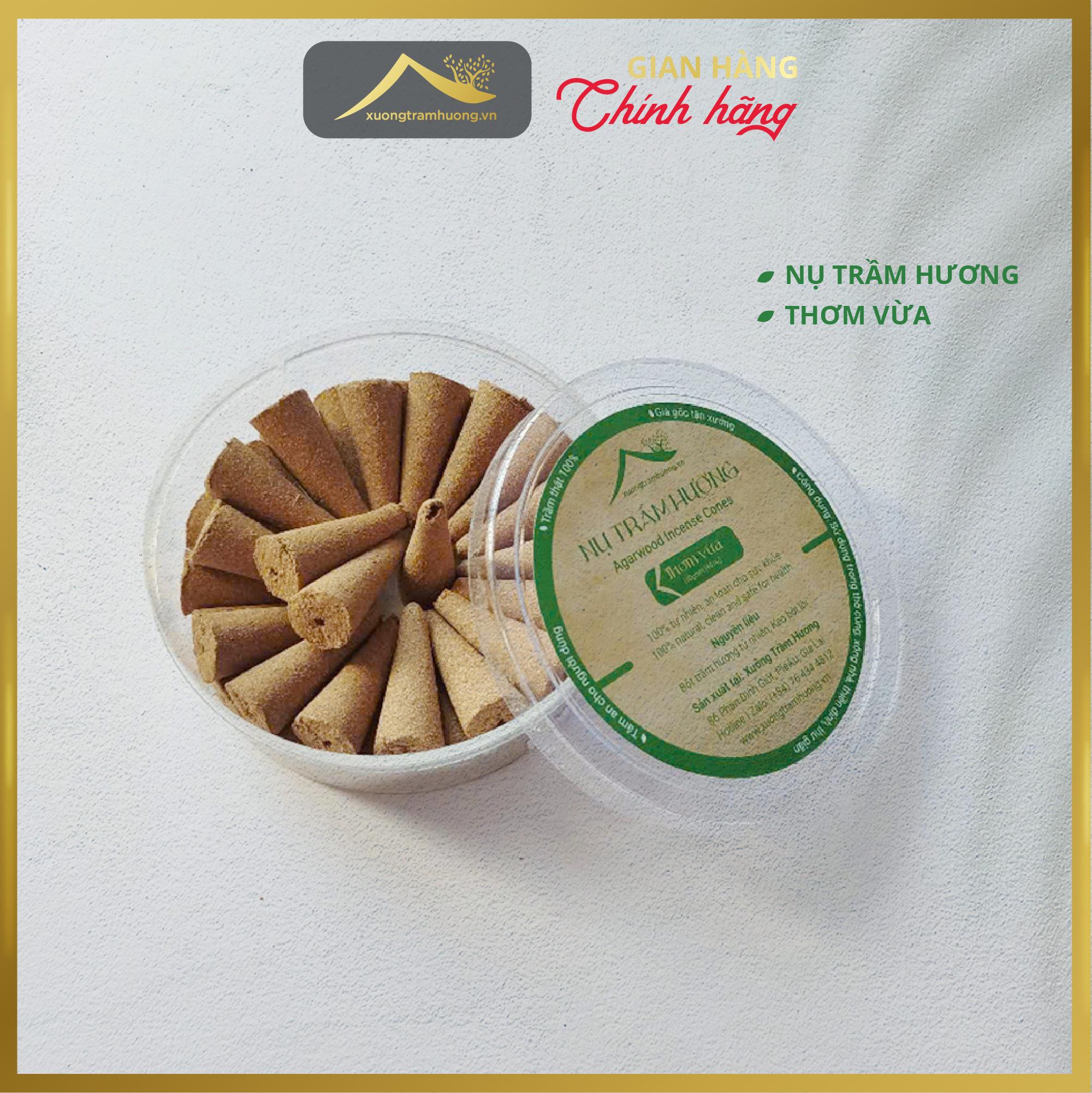 Nụ Trầm Hương Khói Ngược Sạch Xưởng Trầm Hương Thơm Vừa An Toàn Sức Khoẻ Hộp 40 viên