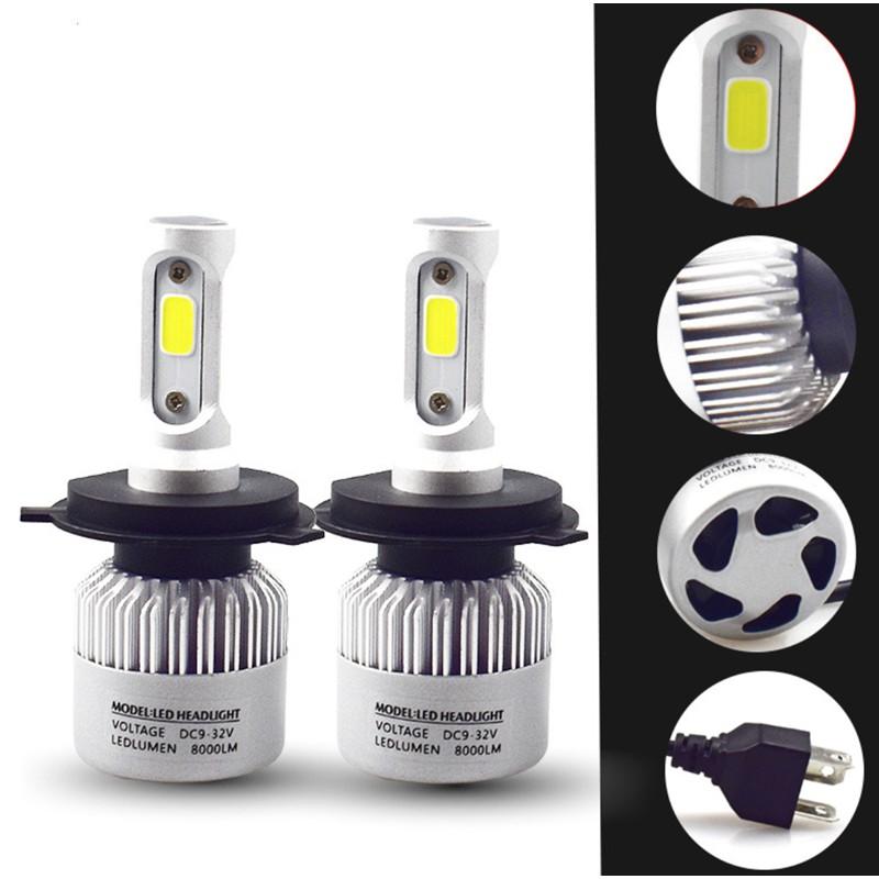 Đèn led headlight S2 H4 8000Lumens 6000k pha/cos (Bộ 2 cái)